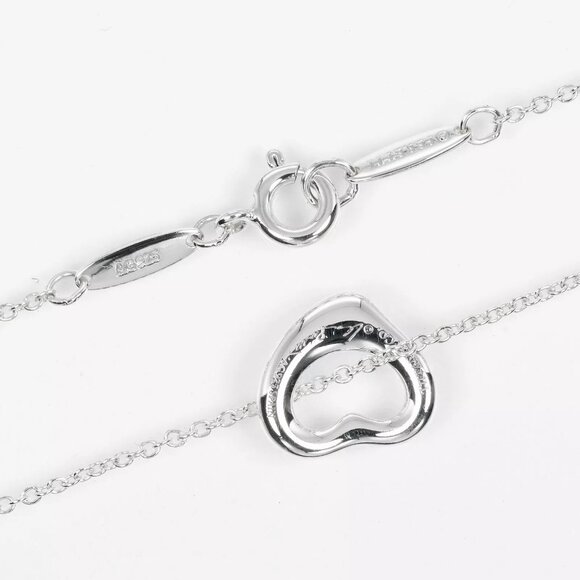 TIFFANY&Co. Open heart Necklace 0.4" model Silver925 2.1g Women - Picture 6 of 6